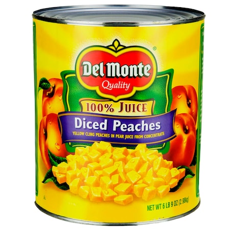 Del Monte Del Monte Light Diced Yellow Peaches Packed In Pear Juice 105 oz., PK6 2001683